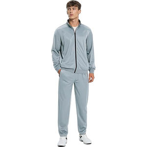 Conjunto deportivo de poliéster para hombre con cierre de cremallera, transpirable, ligero, para correr, gimnasio, atletismo, informal. - Product Image 3