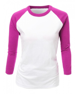 Camisetas de alta calidad OEM 310gsm camisetas raglán 100% algodón personalizado liso camisetas de manga raglán para mujer - Product Image 6