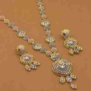 Colliers en or rempli à trois tons en gros, colliers en or multi-tons, bijoux de mode, bijoux à trois tons, colliers tricolores. - Product Image 1