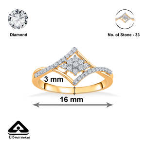 แหวนเพชรสำหรับผู้หญิง-สไตล์ทองคำแบบเมือง - Product Image 5