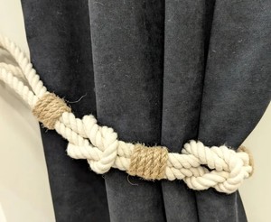 Abrazaderas para Cortinas de Cuerda de Algodón Hechas a Mano: Decoración Boho Envuelta en Yute - Product Image 3
