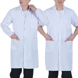 Bata de laboratorio 2026 de alta calidad, ropa de trabajo con muescas para servir de belleza de manga corta Unisex - Product Image 1