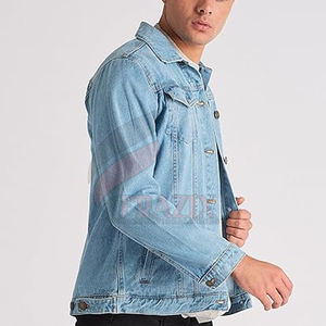 Veste en jean Boxy de haute qualité pour hommes, veste en jean Boxy légère pour hommes, veste en jean Boxy pour hommes sur mesure - Product Image 6