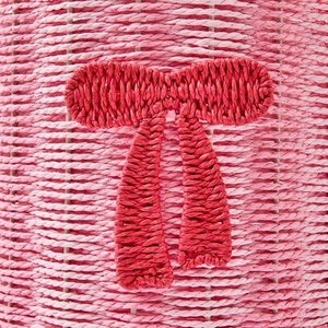 Panier de rangement tissé fait main avec ruban rouge Design panier pour enfant organisateur décoratif pour la maison - Product Image 3