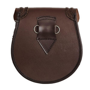 Sporran écossais artisanal en cuir durable avec motif embossé, best-seller, avec chaînes et ceintures, accessoires d'instruments de musique - Product Image 2