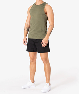 Camiseta sin mangas de gimnasio informal para hombre OEM, camiseta sin mangas de punto transpirable con logotipo frontal para Estilo de vida, entrenamiento, bordado, botón de encaje, impresión Offset - Product Image 1