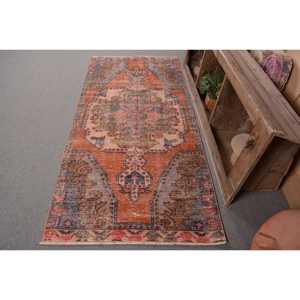 Vintage 3.3 X 7.3ft Tapis Turc Classique Orange Beige Patchwork Laine Tapis pour Salon Décorations 4m Largeur Latex 9x12 - Product Image 1