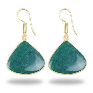 Nouveauté 2026 Boucles d'oreilles en aventurine Boucles d'oreilles en laiton plaqué or Luxe Boucles d'oreilles uniques authentiques pour femmes au meilleur prix - Product Image 4