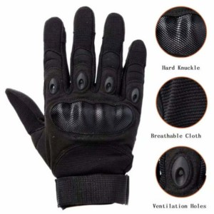 Gants d'extérieur tactiques personnalisés en cuir et coton résistants aux chocs pour l'hiver - Product Image 4