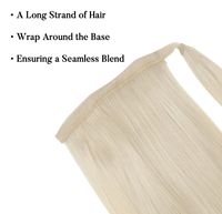 Queue de cheval à enrouler double épaisseur, 60 couleurs, blond platine, en cheveux humains vierges Remy russes européens, extensions DIY à faire soi-même à la maison