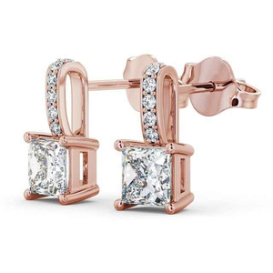 Pendientes Clásicos de Moda, Recién Llegados, con Diamantes Cultivados en Laboratorio de Corte Princesa de 1.88 CT, Pendientes Vintage para Mujer, Joyería Fina - Product Image 2