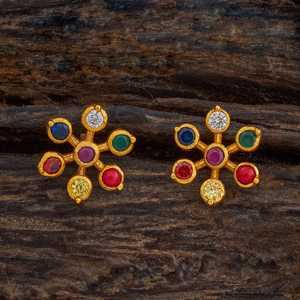 <b>Silver</b> Temple's 151881 Yellow Gold Earrings Bezel Set Flower <b>Stud</b> and Drop with Diamond and Pearl Gold Plated for Engagement - Product Image 1