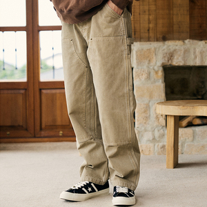Bán Buôn Người Đàn Ông Hàng Hóa Ngoài Trời Vịt Vải Làm Việc Quần Tùy Chỉnh Đa Túi Cổ Điển Giải Trí Quần Đôi Đầu Gối Carpenter Quần - Product Image 1