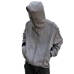 Top Selling Unique Design Distressed Zipper <b>Hoodies</b> for <b>Men</b> 3D Embroidery Regular Fit 100% Cotton Winter Zip-up Wholesale Price - Product Image 5