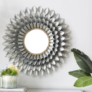 OEM Customized Designed Gray Contemporary Galvanized Metal <b>Wall</b> <b>Mirror</b> Manufacturer in India at Reasonable Price - Product Image 6