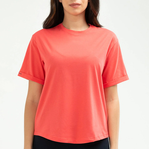 Ropa informal para mujer, camisetas de diseño personalizado, venta al por mayor, camisetas extragrandes de algodón 100% de alta calidad para mujer - Product Image 3