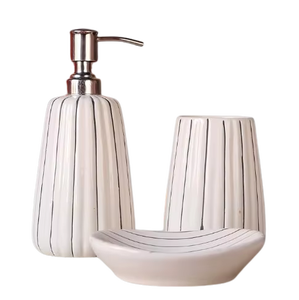 Ensemble de salle de bain Minimal Pink Shade Finition mate en silicone pour la vanité de salle de bain à la maison et l'utilisation décorative quotidienne Fabriqué à la main en Inde - Product Image 1