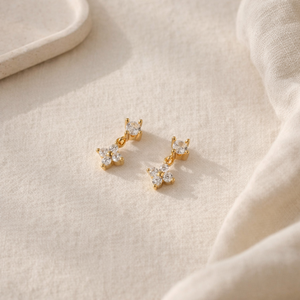Boucles d'oreilles pendantes en perles plaquées or pour femmes, style religieux tendance, cadeau - Product Image 3