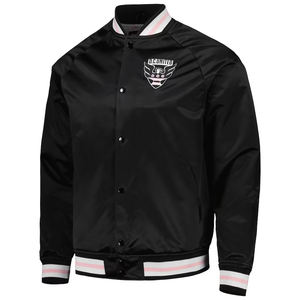 Bomber en satin brodé personnalisé Patched Letterman tache hommes femmes à la mode bouton Type Versity veste Design de mode Versity - Product Image 1