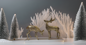 Elegante ciervo dorado escultura de latón de lujo abstracto Metal decoración del hogar estatuilla Vintage Feng Shui significado adornos de estilo artístico - Product Image 4