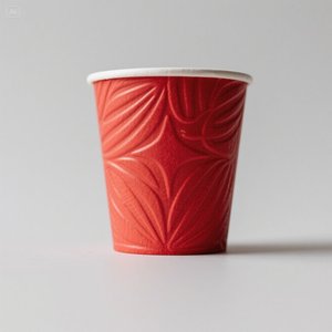 Taza de papel roja ecológica con diseño en relieve blanco 16 oz 50 paquetes desechables y elegantes - Product Image 1
