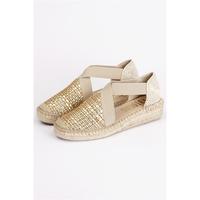 Espadrille à talon compensé fermé et talon bas