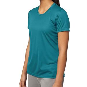 T-shirts pour femmes vente en gros 100% polyester à manches courtes haut d'été col rond coupe ajustée t-shirt impression de logo personnalisé fabricant OEM - Product Image 1