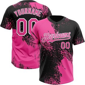 Maillot de baseball professionnel personnalisé séchage rapide Logo personnalisé pas cher 100% Polyester imprimé bouton strié maillot de baseball sublimé - Product Image 1