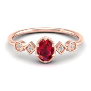 แหวนเงินแท้ 925 ชุบโรเดียม REYES ประดับด้วยมอยส์ซาไนต์ ได้รับการรับรองจาก GRA สำหรับผู้หญิง ทรงรี 0.5 กะรัต ประดับพลอยทับทิม - Product Image 6