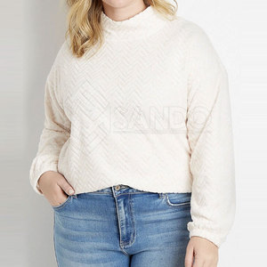 เสื้อสเวตเตอร์ขนแกะเชอร์ปาสำหรับผู้หญิงเสื้อสเวตเชิ้ตผ้าฟลีซระบายอากาศสีพื้น - Product Image 1