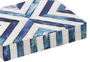 Hộp trang trí Blue & White thủ công <span class=keywords><strong>Chevron</strong></span> Thiết kế xương Inlay lưu niệm lưu trữ hộp đồ trang sức tổ chức bởi đỉnh align - Product Image 2