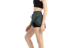 MONO RIDER Wholesale Summer Customized Vintage Sweat Shorts <b>Drawstring</b> 2 Side Pockets Women Breathable Casual Solid Nylon/Cotton - Product Image 5