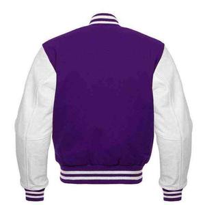 Venta al por mayor Chenille bordado parche High Street Style Vintage Letterman Varsity Jacket para hombres Stand Collar Front Logo Position - Product Image 2