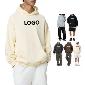 Sweat à capuche unisexe personnalisé, ample et surdimensionné, brodé, en polyester/coton, écologique, coupe-vent, respirant, 350g - Product Image 1