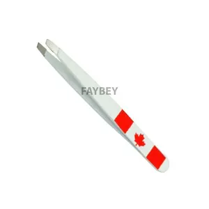 Wholesale OEM Beauty Pink Private Label tweezers for women and men eyebrow tweezers slanted