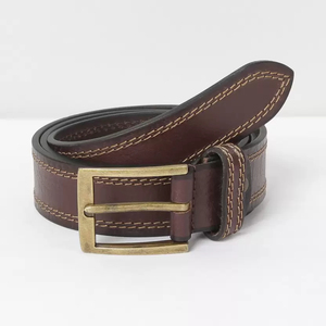 Ceinture en cuir personnalisée, ceintures en cuir de vache véritable de haute qualité avec boucle en acier respirante, fabrication directe au Pakistan - Product Image 4