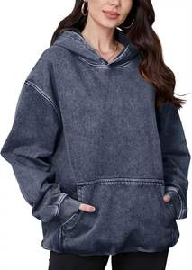 Custom Vintage recortada Boxy Fit cremallera Sudadera con capucha de gran tamaño lavado ácido hombre desgastado Sun Faded 100% algodón otoño Sudadera con capucha - Product Image 3