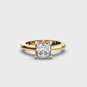 Élégance intemporelle Brillance captivante 6.5mm Princesse Cut Original Lab Grown Diamond Solitaire Ring for Proposals Classic - Product Image 1