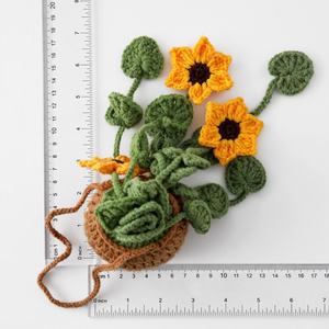 Nuevo colgante de girasol de ganchillo hecho a mano para decoración de espejo retrovisor de coche y cesta colgante transfronteriza - Product Image 3