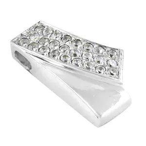 Pendentif en argent 925 avec zircone cubique pour femmes, plaqué or 18 carats, bijoux de mode avec motif numérique et couleur de placage 18 carats - Product Image 3