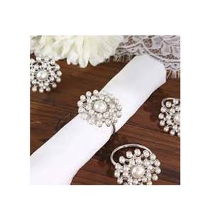 Rond de serviette en métal avec feuilles en relief en or rose Anneau de serviette de mariage Décoration de table de mariage à la mode simple Anneaux de serviette en or - Product Image 5