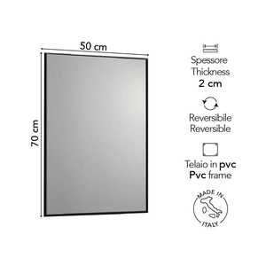 Reversible Polished Edge <b>Wall</b> Mirror 50X70 with Matte Black <b>Border</b> Dual-Sided Mirrored Surface - Product Image 2