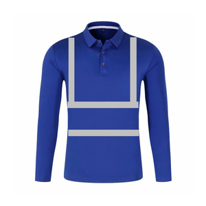 Polo DE SEGURIDAD reflectante de alta visibilidad, camiseta Polo de manga larga reflectante, ropa de trabajo de alta visibilidad, camisa reflectante Polo - Product Image 1