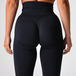 Venta al por mayor de alta calidad Scrunch Butt Lift Leggings logotipo personalizado de cintura alta entrenamiento Yoga Leggings sin costuras para las mujeres - Product Image 6
