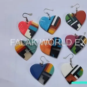 Boucles d'oreilles en résine à la mode pour femmes bijoux mode luxe boucles d'oreilles en gros en vrac de Falak World Export - Product Image 3