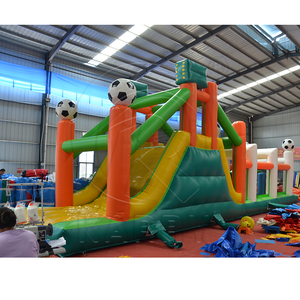 Parcours d'obstacles gonflable commercial géant sur le thème des blocs de construction, aire de jeux extérieure pour enfants et adultes avec souffleur, garantie de trois ans - Product Image 4