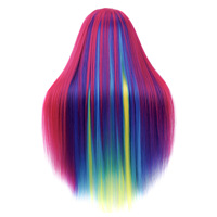 Tête de mannequin de cosmétologie avec cheveux synthétiques pour la formation en tressage, coiffage et coupe, idéale pour les salons et les écoles