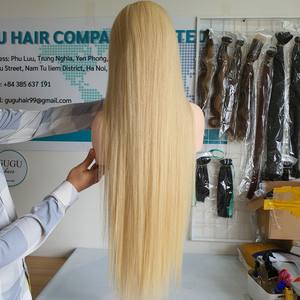 Extensions de cheveux humains perruque droite d'os de couleur blonde avec frontal en dentelle HD 100% cheveux bruts vietnamiens pour les femmes noires - Product Image 2