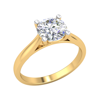 Elegante anillo clásico de oro de 14 quilates para mujer, 1 Cts VS Clarity Lab Grown EF Color Diamond, joyería lujosa certificada por IGI - Product Image 1