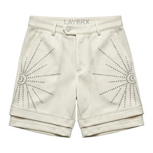 <b>Men</b> Nylon <b>Shorts</b> Custom Rhinestone Eco-Friendly Breathable Quick Dry Y2K Streetwear Boxy Fit Gym Casual Half Pants OEM Supply - Product Image 1